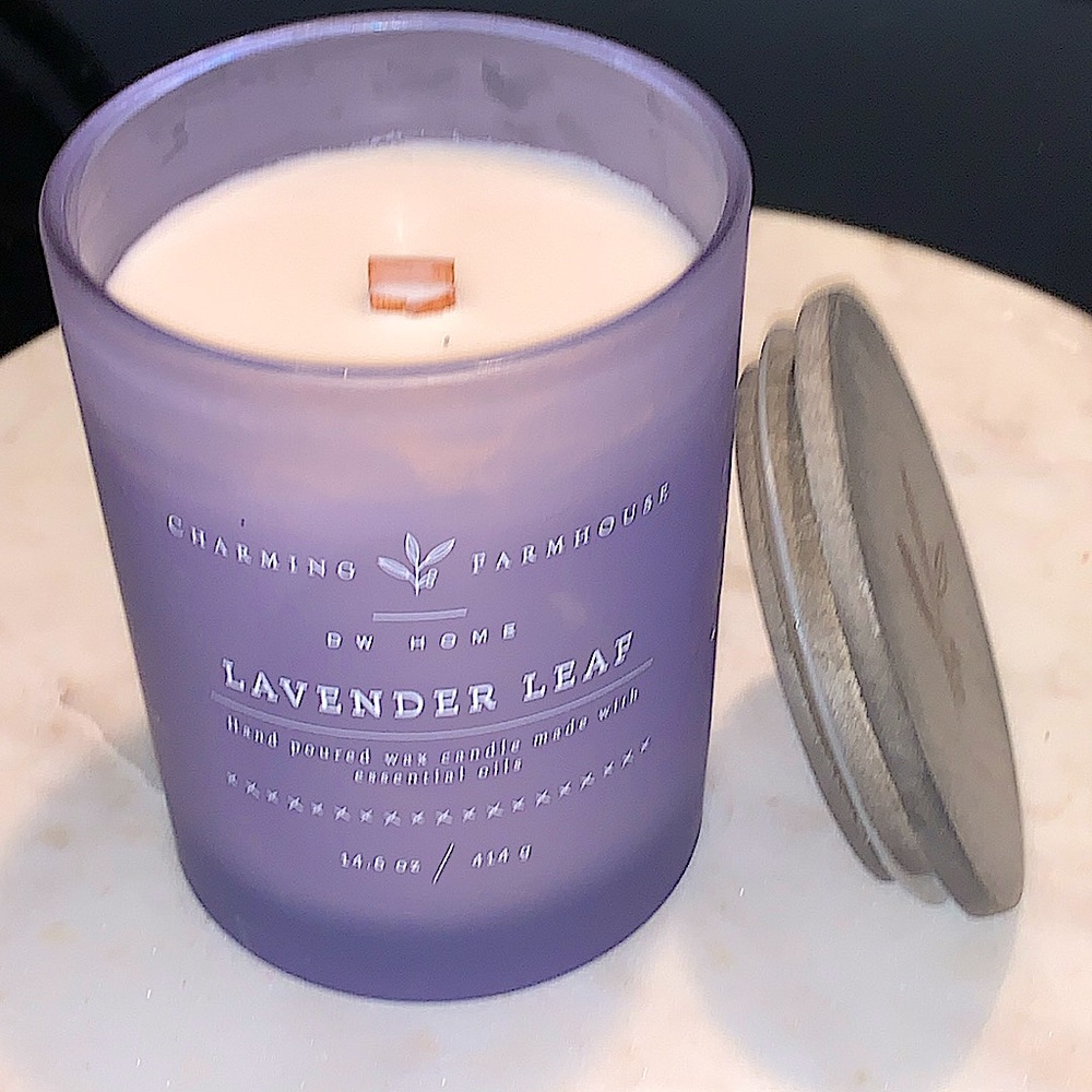 DW HOME CANDLE LAVENDER LEAF WOOD WICK RICHLY SCENTED ESSENTIAL NEW 14.6 oz